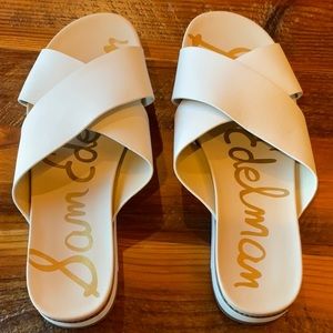 Sam Edelman white Audrea slides size 10 EUC